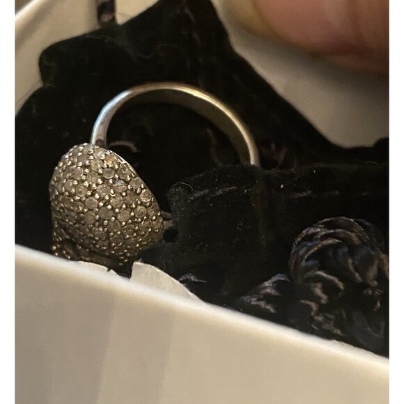 AUTHENTIC BAVNA Skull Ring 1.23 tcw Pavé Set Champagne Diamonds Sterling Silver - Picture 10 of 16
